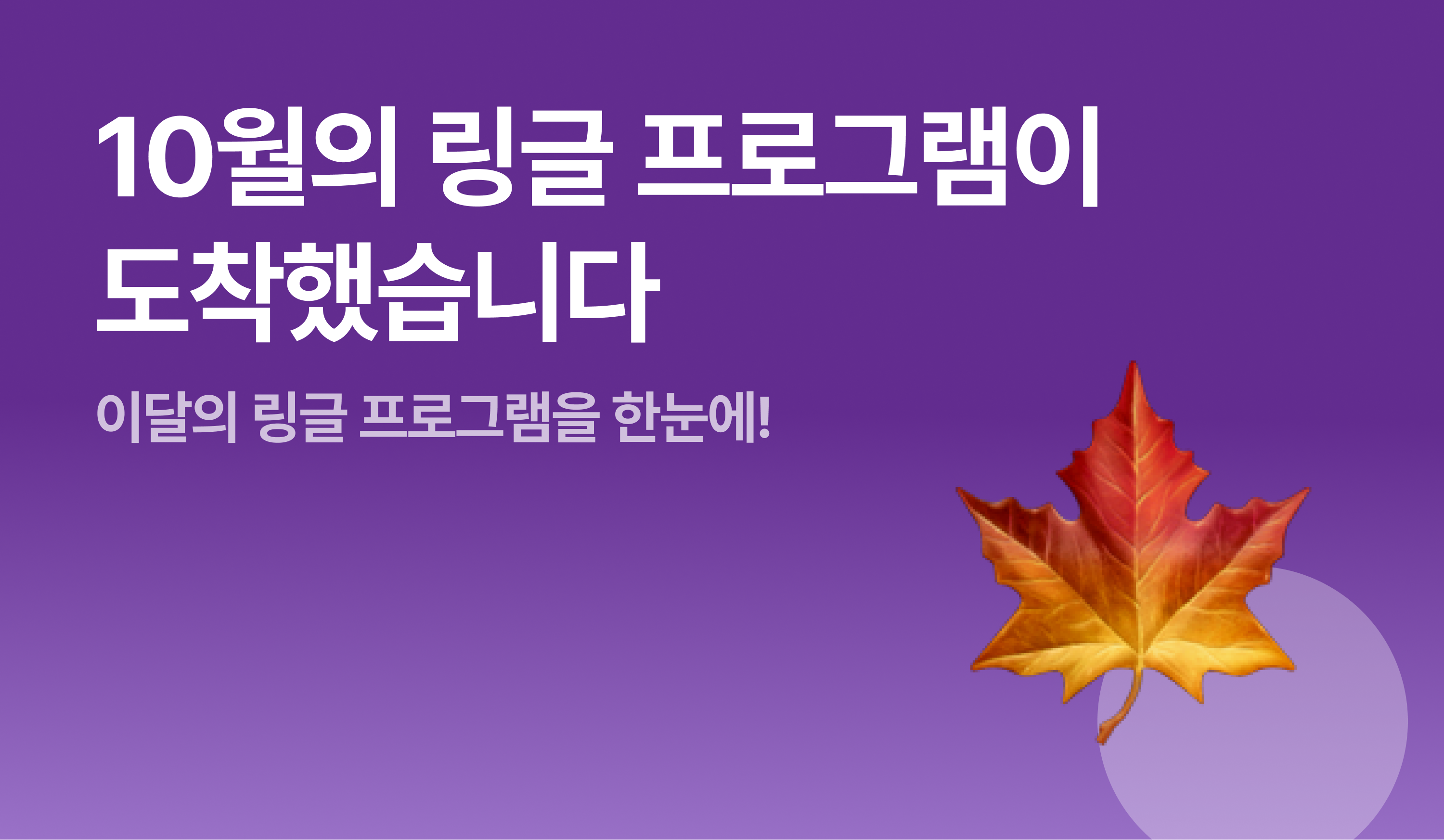 10월의 링글 프로그램이 도착했습니다 - 이달의 링글 프로그램을 한눈에 썸네일 이미지