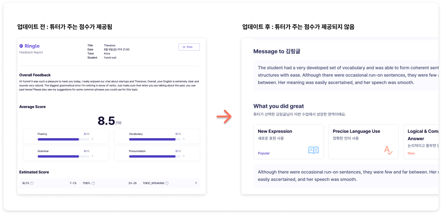 링글 튜터 피드백 이미지.